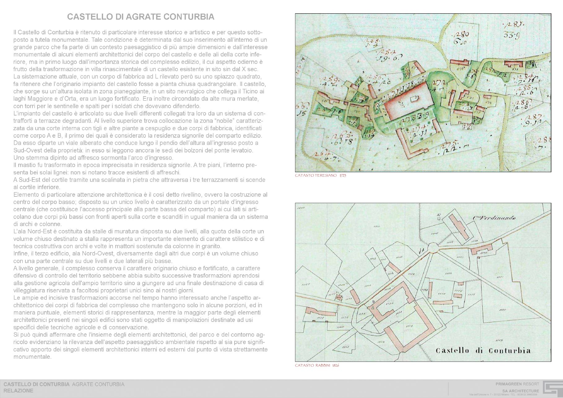 Historical cadastral references: Catasto Teresiano (1723) and Catasto Rabbini (1826)