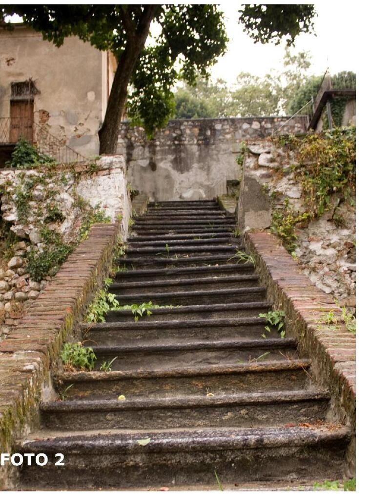 Historic stone staircase in the park