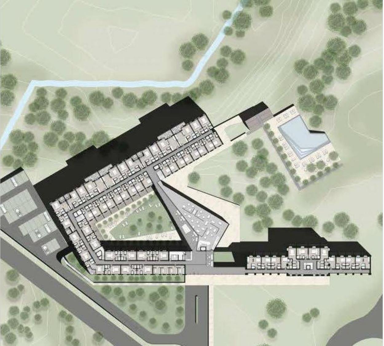 Cascina Ferdinanda hotel site plan on the 3.3 ha plot.