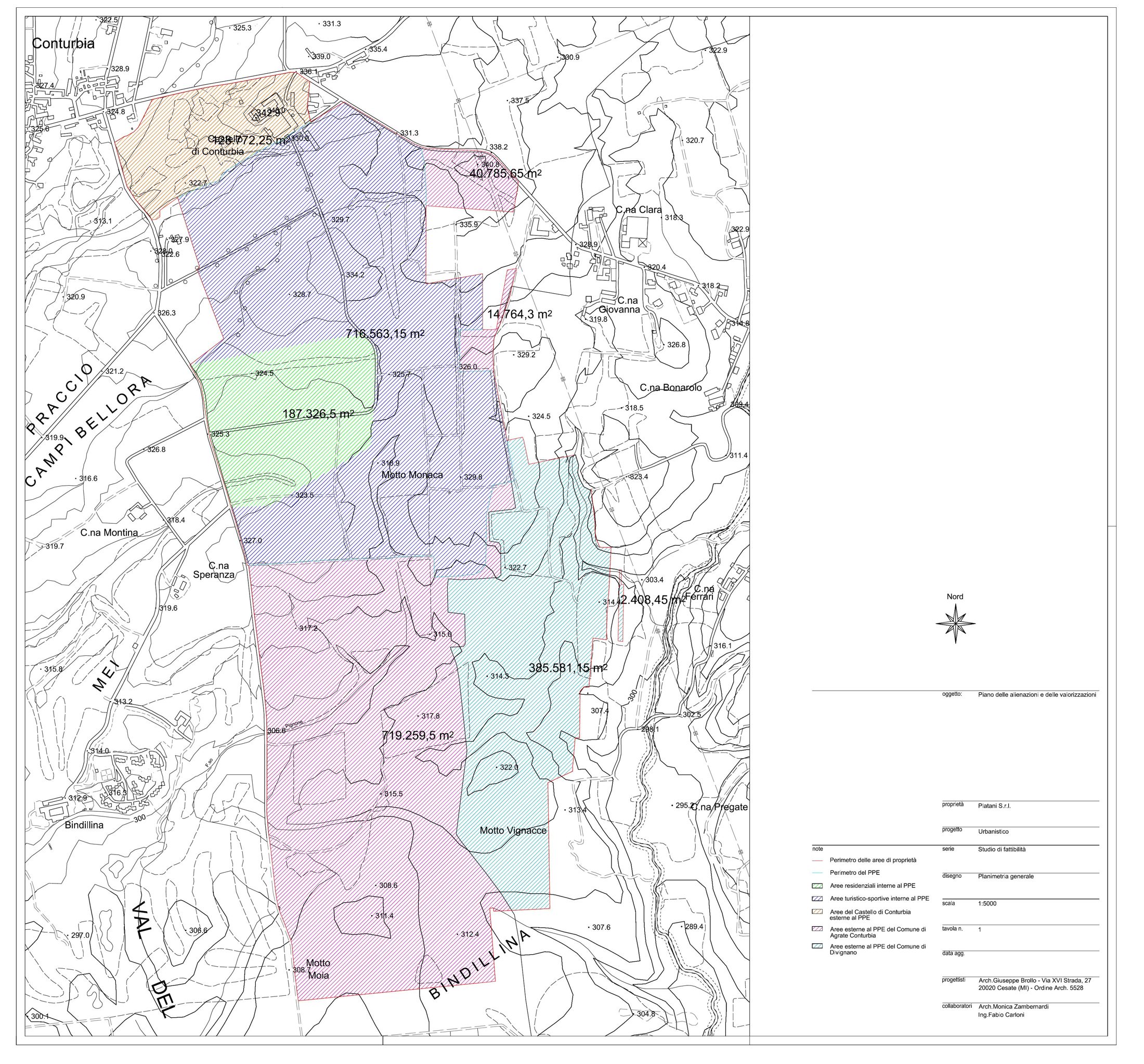 Official general planimetry of the Platani S.r.l. estate (200 ha), Piano delle alienazioni e delle valorizzazioni, scale 1:5000